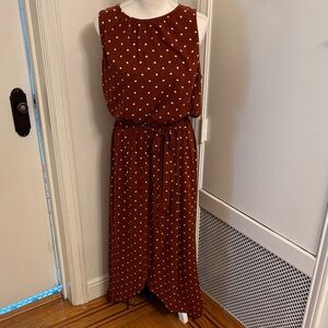 a new day Brown Polka Dot Maxi Dress